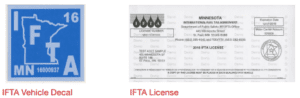 IFTA Vehicle Decal and License Image