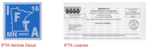 IFTA Vehicle Decal and License Image