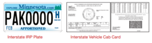Minnesota Interstate License Plate and Cab Card Image