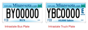 Minnesota Intrastate Bus and Truck Plate Image